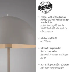 Schöner Wohnen Gulvlampe Ali, Sandbrise, jern, E27