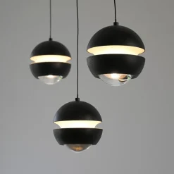 Schöner Wohnen LED-hængelampe Lini sort 3 lyskilder lang 3.000K