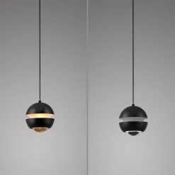 SCHÖNER WOHNEN LED-hængelampe Lini, sort, 1 lyskilde, 3.000K