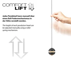 SCHÖNER WOHNEN LED-hængelampe Lini, sort, 1 lyskilde, 3.000K