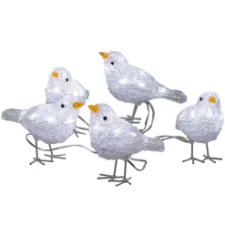 Sød udendørs dekoration LED-fuglekvintet