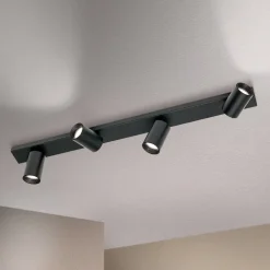 Sean loftspot, 4 lyskilder, sort