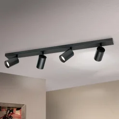 Sean loftspot, 4 lyskilder, sort