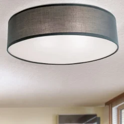 Seda stof-loftlampe, grå