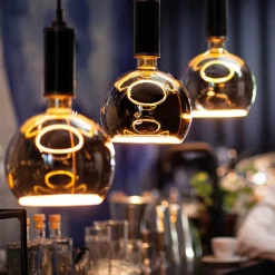 SEGULA floating globe G300 E27 8 W grå glas åben