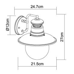 Sella udendørs væglampe i rustfarvet stål