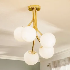 Selva loftlampe, 5 lyskilder offset, guld