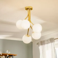 Selva loftlampe, 5 lyskilder offset, guld