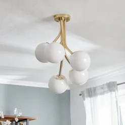 Selva loftlampe, 5 lyskilder offset, guld