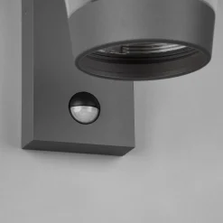 Sensor-udendørs væglampe CAVADO, antracit, højde 28 cm, IP44