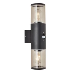 Sergioro udendørs væglampe, 2 lyskilder med sensor