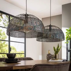 Setengah hængelampe 2 lyskilder, skærme som svampe