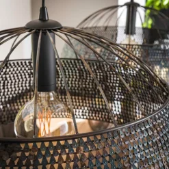 Setengah hængelampe 2 lyskilder, skærme som svampe