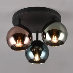 Sheldon loftlampe med 3 glas-kugleskærme