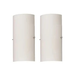 Sidra halvcirkelformet væglampe i glas, sæt med 2 stk