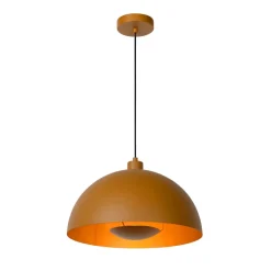 Siemon hængelampe af stål, Ø 40 cm, okkergul