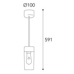 Silindar 3358 hængelampe, messing antik/klar