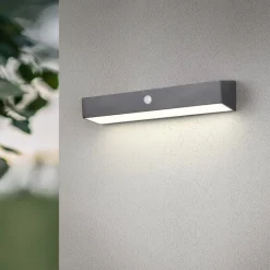 Silves solcellelampe til vægmontering, sort, sensor, IP44