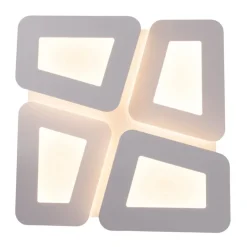 Simes loftlampe, hvid, metal, 48x48 cm, CCT, fjernbetjening