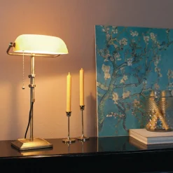 Skrivebordslampe Ancilla justerbar bronze/gul