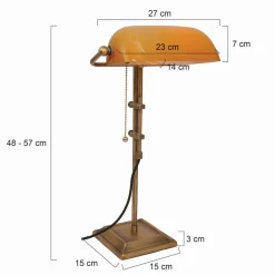 Skrivebordslampe Ancilla justerbar bronze/gul