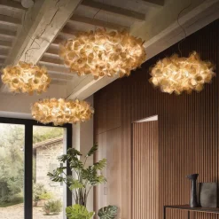 Slamp hængelampe Clizia Mama Non Mama, Ø 78 cm, guld/klar