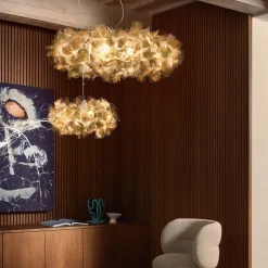 Slamp hængelampe Clizia Mama Non Mama, Ø 78 cm, guld/klar