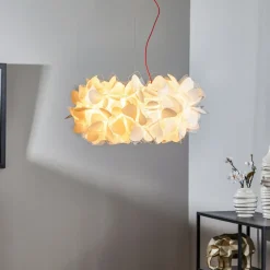 Slamp hængelampe Clizia Mama Non Mama, Ø53cm, hvid/rød