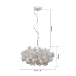 Slamp hængelampe Clizia Mama Non Mama, Ø53cm, hvid/rød