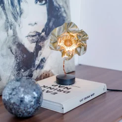 Slamp LaFleur LED-bordlampe, genopladeligt batteri, fløjl