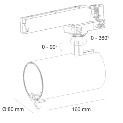 SLC LED-spot Meta Pro AI dobbelt sensor, sort, 3-faset
