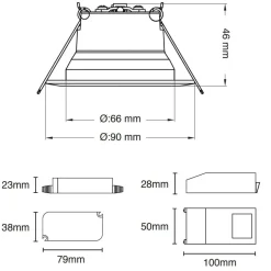 SLC One 360° SunLike LED indbygningslampe alu 930