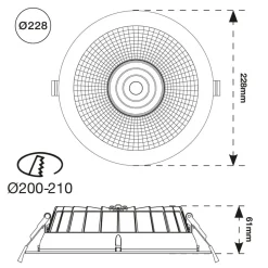 SLC Shift LED-indbygningsspot Ø 22,8cm CCT, sort
