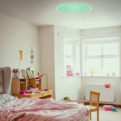 Slim LED-panel rundt RGBW effekt Ø42cm hvidt