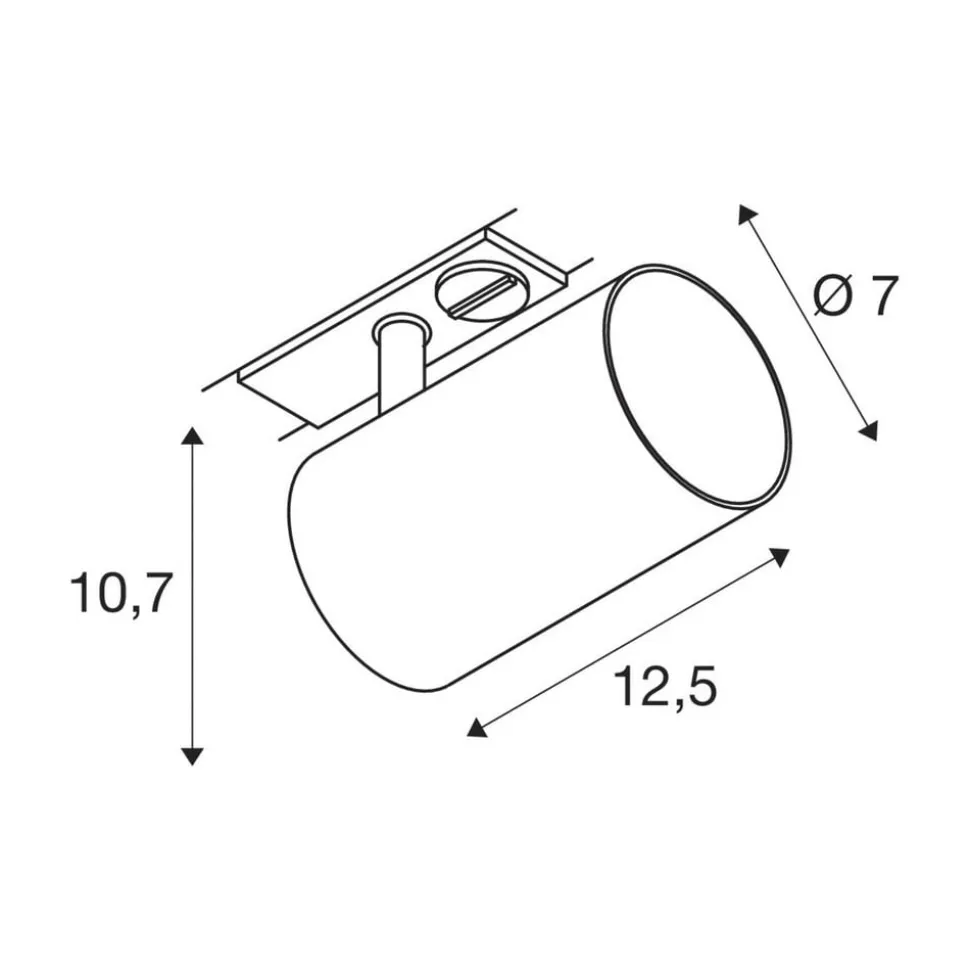 SLV Asto Tube GU10-spot til 1-fase skinne, hvidt