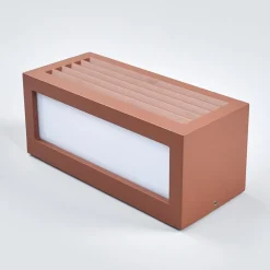 SLV Box L E27 udendørs væglampe, rustbrun