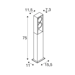 SLV Eskina Frame 75 LED-vejlampe, antracit, aluminium, IP65, CCT