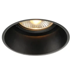 SLV Horn-T indbygningsarmatur, sort, blændingsreduceret