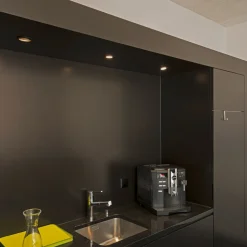 SLV Indbygget loftslampe New Tria, sort, aluminium, Ø 8,2 cm