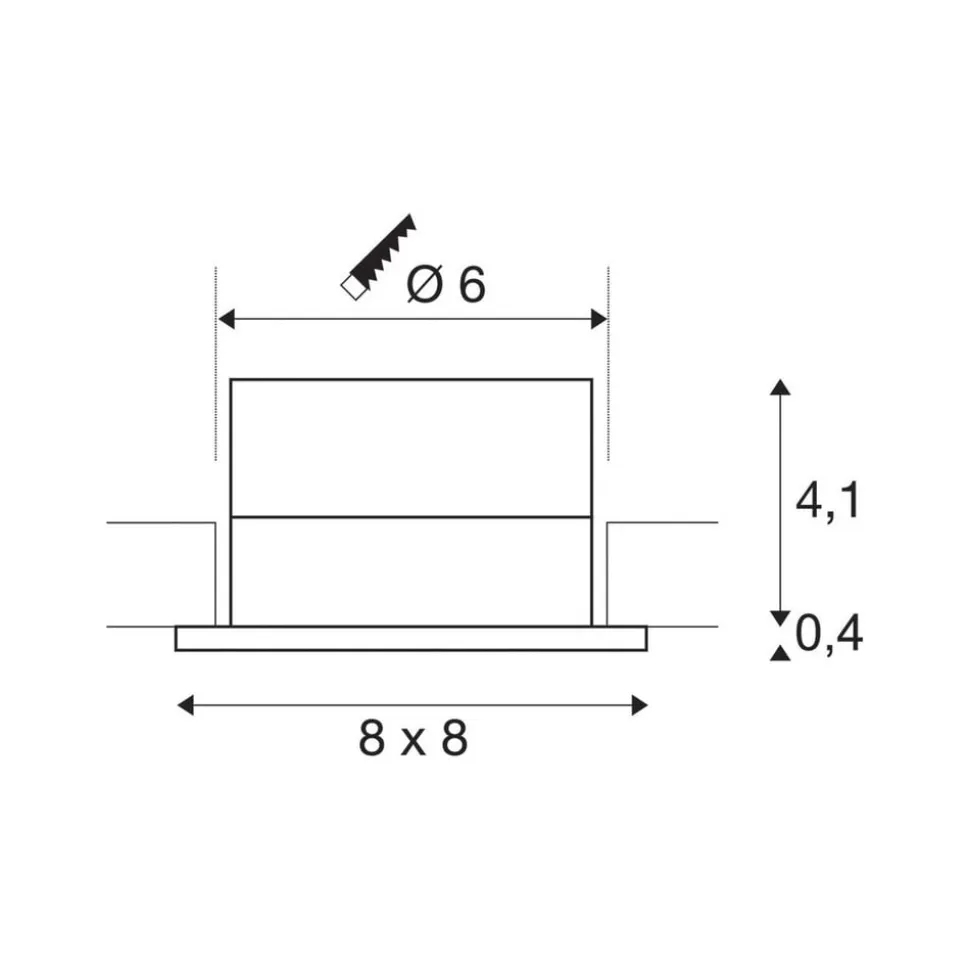 SLV LED indbygningslampe Patta-I, hvid, aluminium, længde 8 cm