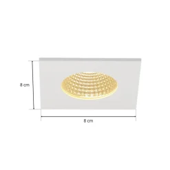 SLV LED indbygningslampe Patta-I, hvid, aluminium, længde 8 cm
