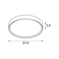 SLV LED-loftlampe Decona, Ø 42 cm, hvid/guldfarvet, metal