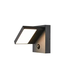 SLV LED-væglampe Abridor, antracit, bredde 14 cm, sensor