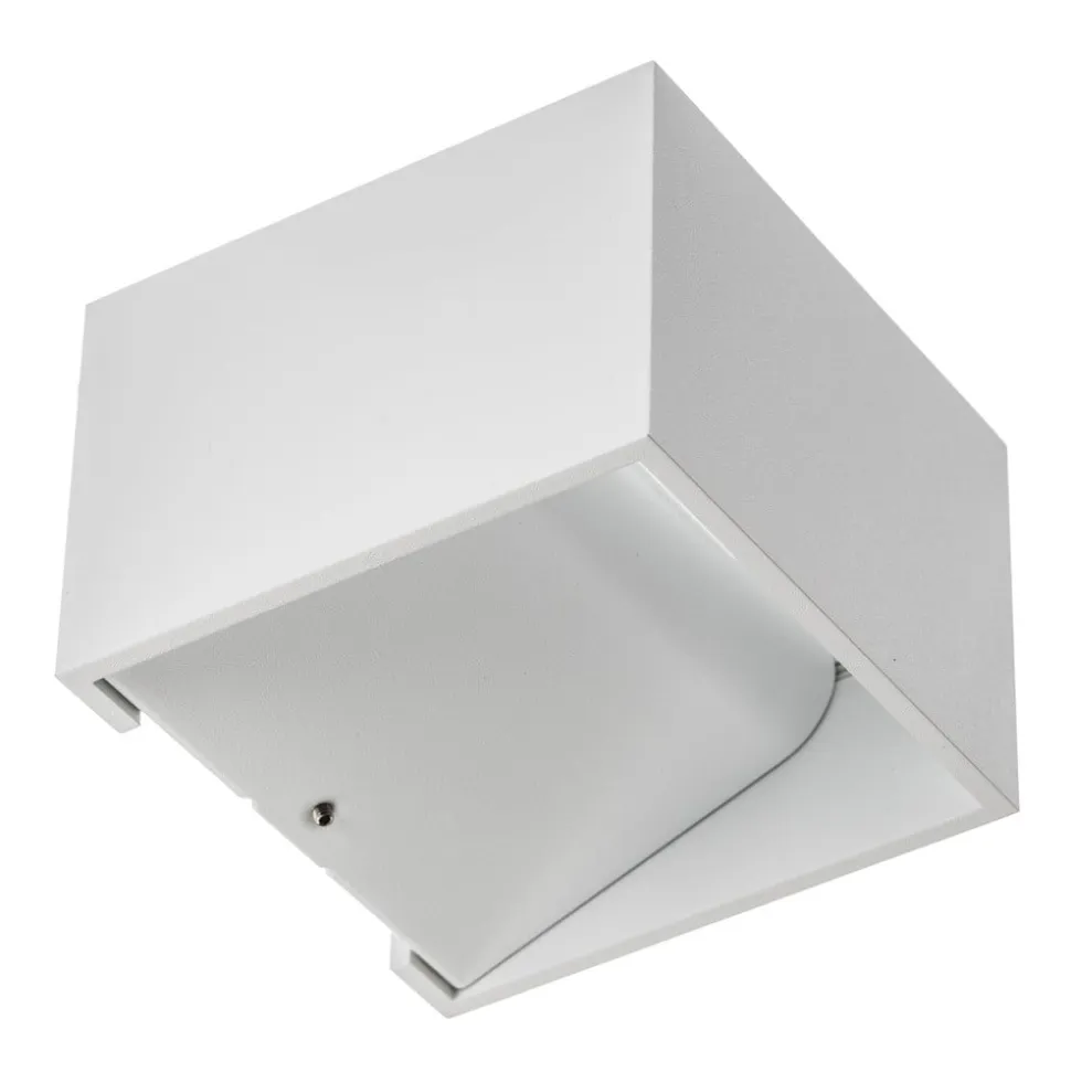 SLV LED-væglampe Logs In, hvid/hvid, aluminium, bredde 10 cm