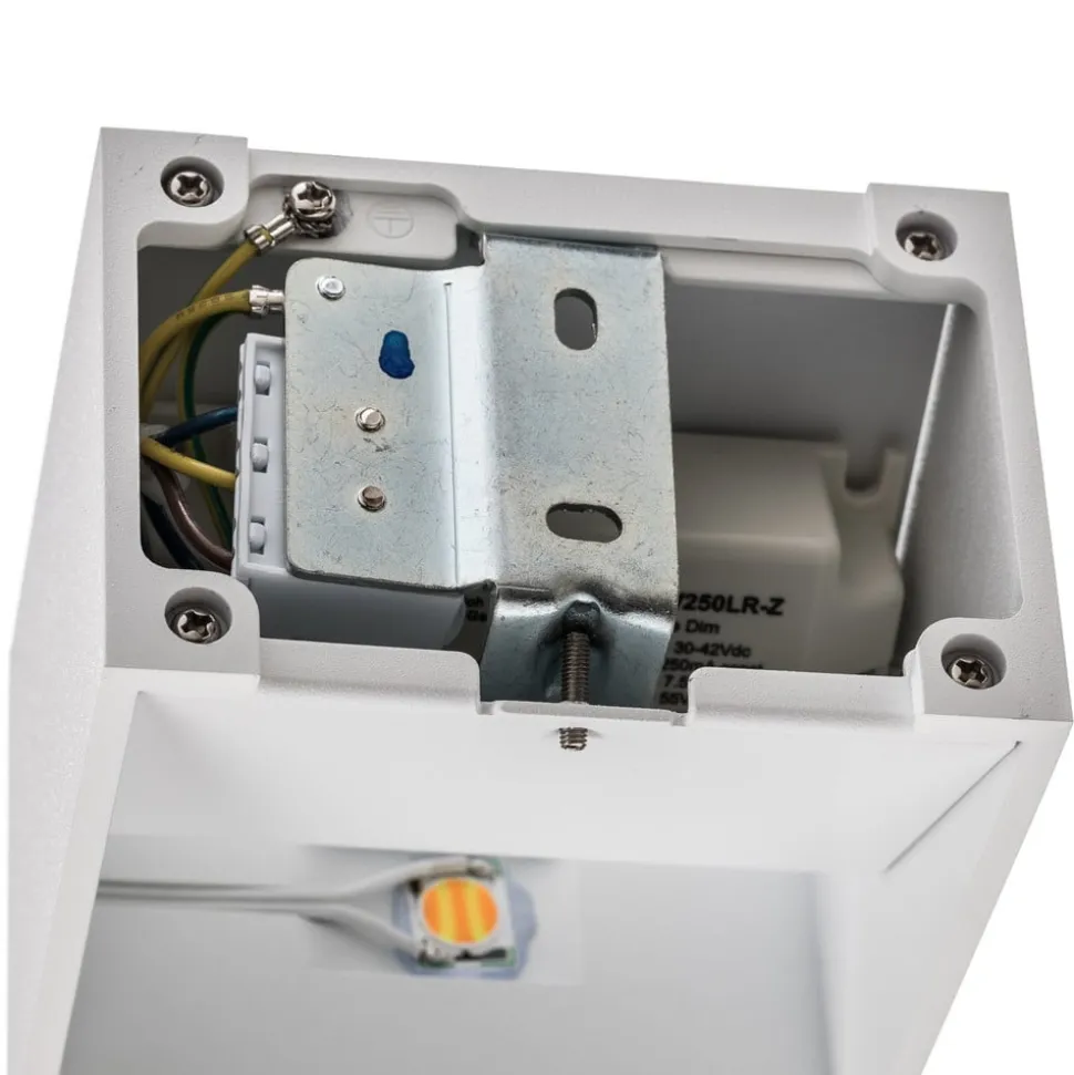 SLV LED-væglampe Logs In, hvid/hvid, aluminium, bredde 10 cm