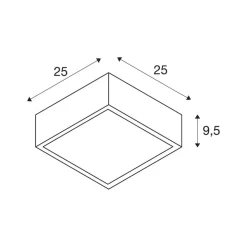 SLV loftlampe Plastra 104, hvid, gips, bredde 25 cm