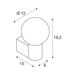 SLV Varyt væglampe til badeværelset, sort, aluminium, bredde 12 cm