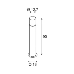 SLV vejlampe Roxy akryl, højde 90 cm, grå, stål