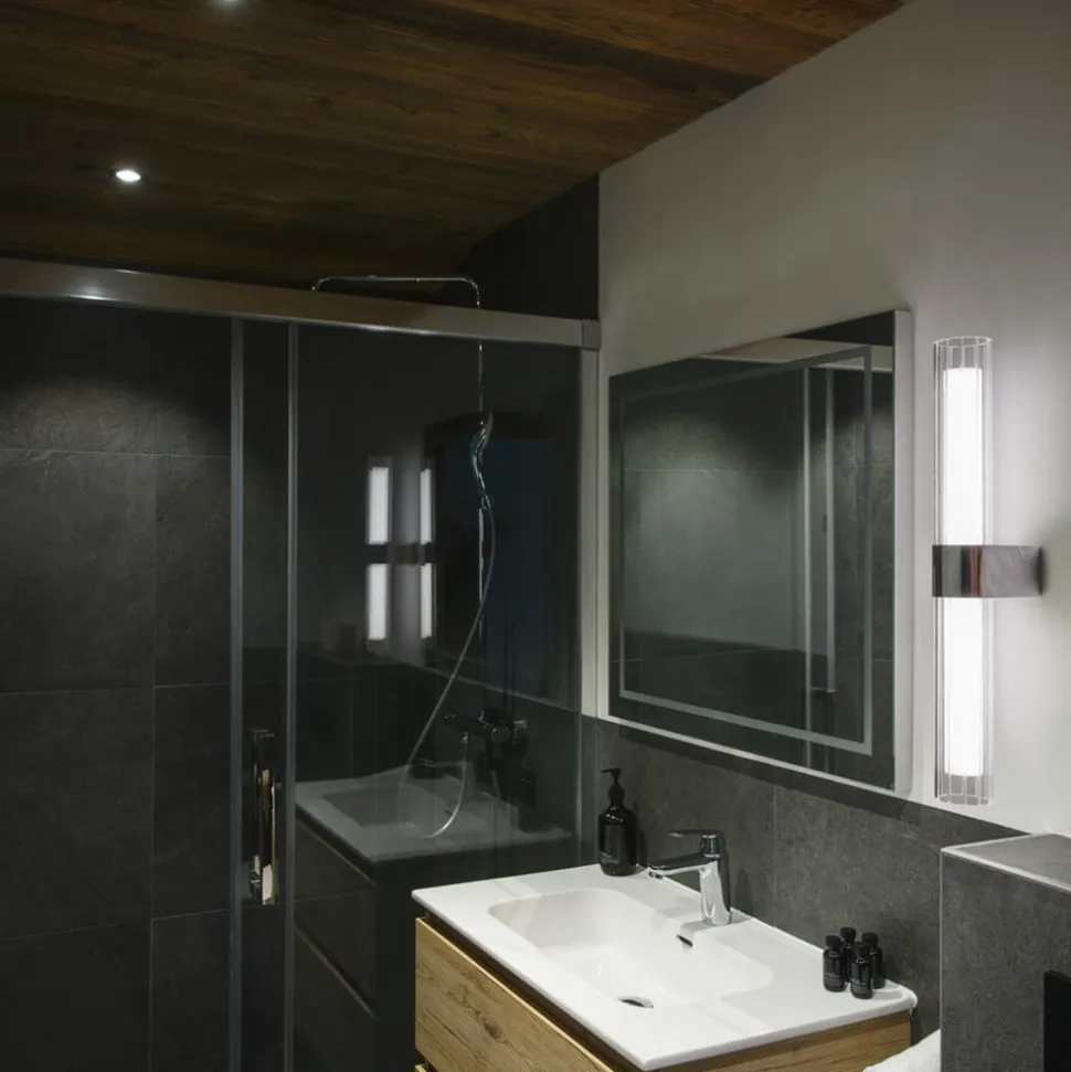 SLV væglampe til badeværelset Lygant dobbelt, krom, aluminium