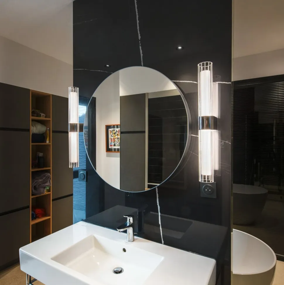 SLV væglampe til badeværelset Lygant dobbelt, krom, aluminium